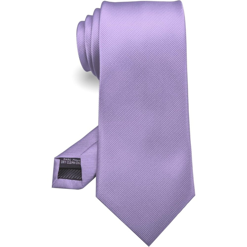 Men's Lavender Solid Colour Tie Formal Necktie Imported Silk Blend